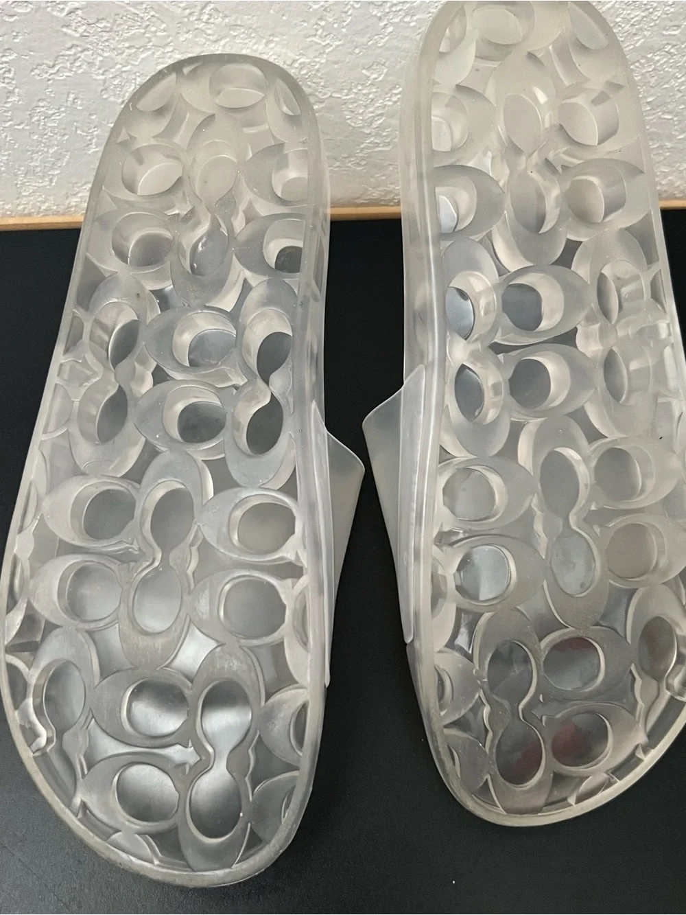 Coach Ulyssa Women's Rubber Clear Waterproff Jelly Slide Sandal Sz 8